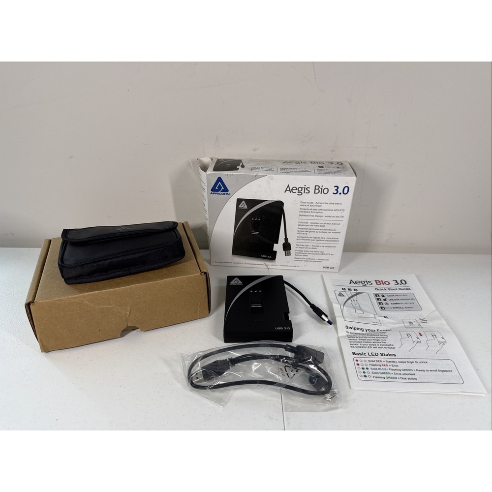 Apricorn Aegis Bio USB3 500GB USB 3.0 256-bit Portable Hard Drive